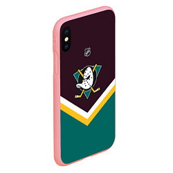 Чехол iPhone XS Max матовый NHL: Anaheim Ducks, цвет: 3D-баблгам — фото 2