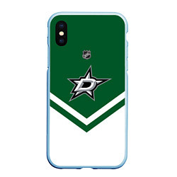 Чехол iPhone XS Max матовый NHL: Dallas Stars, цвет: 3D-голубой