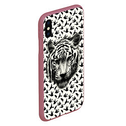 Чехол iPhone XS Max матовый Tiger Dreams, цвет: 3D-малиновый — фото 2