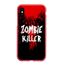 Чехол iPhone XS Max матовый Zombie Killer, цвет: 3D-красный
