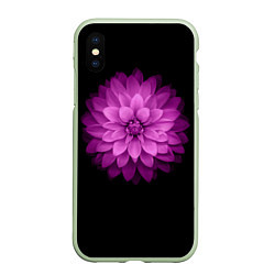 Чехол iPhone XS Max матовый Violet Flower, цвет: 3D-салатовый