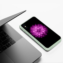Чехол iPhone XS Max матовый Violet Flower, цвет: 3D-салатовый — фото 2