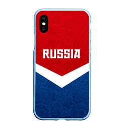 Чехол iPhone XS Max матовый Russia Team, цвет: 3D-голубой