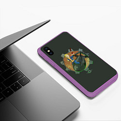 Чехол iPhone XS Max матовый Flying Vault Boy, цвет: 3D-фиолетовый — фото 2