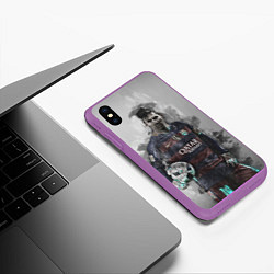 Чехол iPhone XS Max матовый Lionel Messi, цвет: 3D-фиолетовый — фото 2
