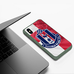 Чехол iPhone XS Max матовый Tottenham Hotspur FC, цвет: 3D-темно-зеленый — фото 2