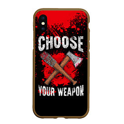 Чехол iPhone XS Max матовый Choose Your Weapon, цвет: 3D-коричневый