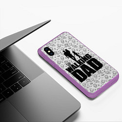 Чехол iPhone XS Max матовый Walking Dad, цвет: 3D-фиолетовый — фото 2