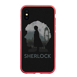 Чехол iPhone XS Max матовый Sherlock World, цвет: 3D-красный