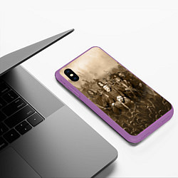 Чехол iPhone XS Max матовый Slipknot Sepia, цвет: 3D-фиолетовый — фото 2