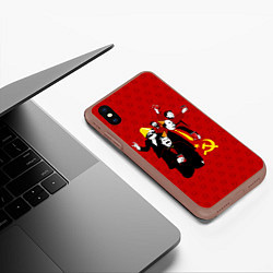 Чехол iPhone XS Max матовый Communist Party, цвет: 3D-коричневый — фото 2