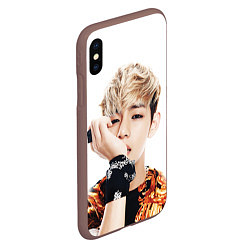 Чехол iPhone XS Max матовый Kim TaeHyung, цвет: 3D-коричневый — фото 2