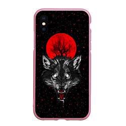 Чехол iPhone XS Max матовый Кровавая Луна, цвет: 3D-розовый