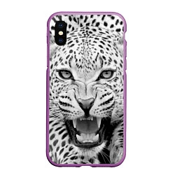 Чехол iPhone XS Max матовый Белый леопард