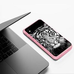 Чехол iPhone XS Max матовый Мордочка тигра, цвет: 3D-баблгам — фото 2