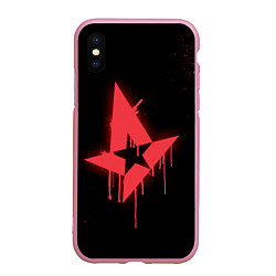 Чехол iPhone XS Max матовый Astralis: Black collection, цвет: 3D-розовый