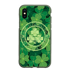 Чехол iPhone XS Max матовый Ireland, Happy St. Patricks Day