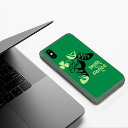 Чехол iPhone XS Max матовый Ireland, Irish dance, цвет: 3D-темно-зеленый — фото 2