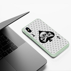 Чехол iPhone XS Max матовый Смертельный туз, цвет: 3D-салатовый — фото 2