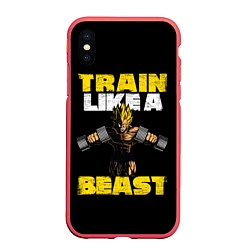Чехол iPhone XS Max матовый Train Like a Beast, цвет: 3D-красный