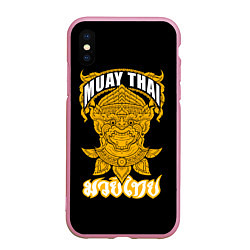 Чехол iPhone XS Max матовый Muay Thai Fighter, цвет: 3D-розовый