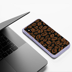 Чехол iPhone XS Max матовый Арабика, цвет: 3D-светло-сиреневый — фото 2