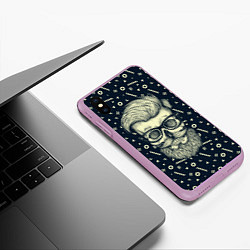 Чехол iPhone XS Max матовый Hipster is Dead, цвет: 3D-сиреневый — фото 2