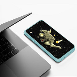 Чехол iPhone XS Max матовый Атака метеоров, цвет: 3D-мятный — фото 2