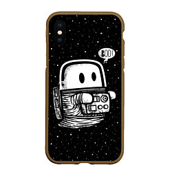 Чехол iPhone XS Max матовый Космонавт привидение, цвет: 3D-коричневый