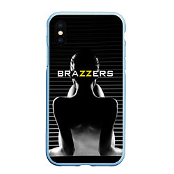 Чехол iPhone XS Max матовый Brazzers - контрсвет, цвет: 3D-голубой