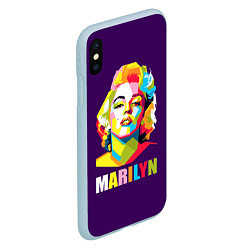 Чехол iPhone XS Max матовый Marilyn Monroe, цвет: 3D-голубой — фото 2