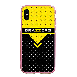 Чехол iPhone XS Max матовый Brazzers Style, цвет: 3D-розовый