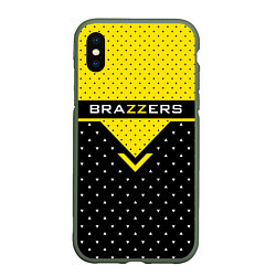 Чехол iPhone XS Max матовый Brazzers Style, цвет: 3D-темно-зеленый