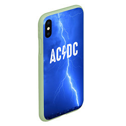 Чехол iPhone XS Max матовый AC/DC: Lightning, цвет: 3D-салатовый — фото 2