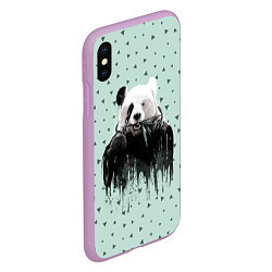 Чехол iPhone XS Max матовый Панда-художник, цвет: 3D-сиреневый — фото 2
