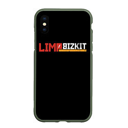 Чехол iPhone XS Max матовый Limp Bizkit, цвет: 3D-темно-зеленый