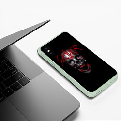 Чехол iPhone XS Max матовый Slayer: Wild Skull, цвет: 3D-салатовый — фото 2