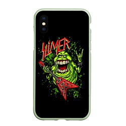 Чехол iPhone XS Max матовый Slayer Slimer, цвет: 3D-салатовый