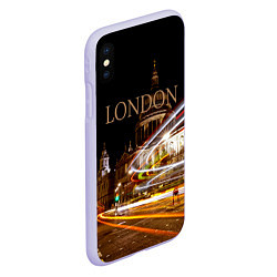 Чехол iPhone XS Max матовый Улицы Лондона, цвет: 3D-светло-сиреневый — фото 2