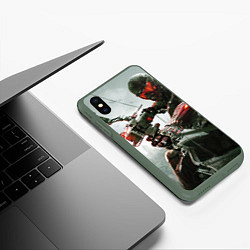 Чехол iPhone XS Max матовый Кризис, цвет: 3D-темно-зеленый — фото 2