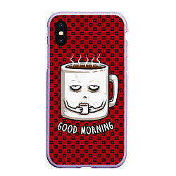 Чехол iPhone XS Max матовый Good Morning, цвет: 3D-светло-сиреневый