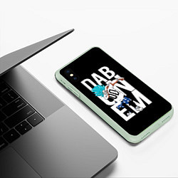 Чехол iPhone XS Max матовый Super God Dab, цвет: 3D-салатовый — фото 2