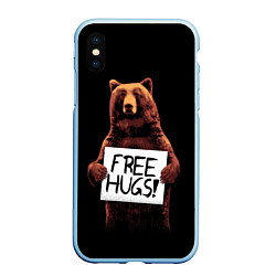 Чехол iPhone XS Max матовый Медвежьи обьятия, цвет: 3D-голубой