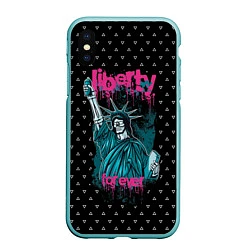 Чехол iPhone XS Max матовый Liberty Forever, цвет: 3D-мятный