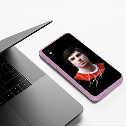 Чехол iPhone XS Max матовый Харламов, цвет: 3D-сиреневый — фото 2