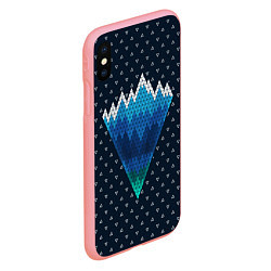 Чехол iPhone XS Max матовый Геометрические горы, цвет: 3D-баблгам — фото 2