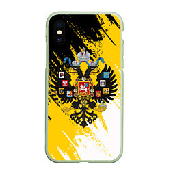 Чехол iPhone XS Max матовый Имперский флаг и герб, цвет: 3D-салатовый
