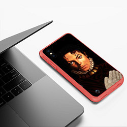 Чехол iPhone XS Max матовый Король Майкл Джексон, цвет: 3D-красный — фото 2