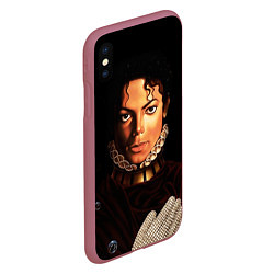 Чехол iPhone XS Max матовый Король Майкл Джексон, цвет: 3D-малиновый — фото 2