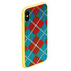 Чехол iPhone XS Max матовый Knitting pattern, цвет: 3D-желтый — фото 2